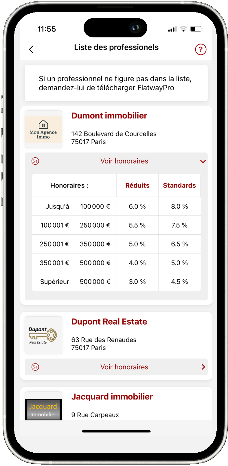 choisir le type d'honoraires